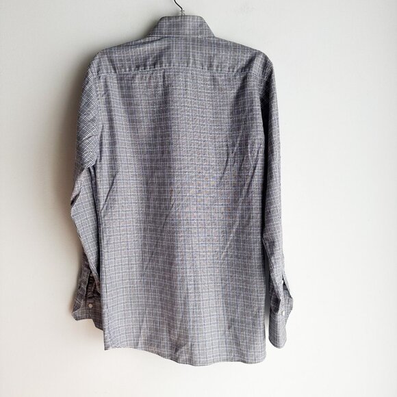 Emanuel Berg Paris Luxury Slim Fit Plaid Shirt 15 1/4 - Picture 6 of 7